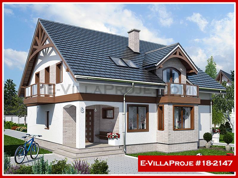 217 m² 2 Katlı (Dubleks) 5+1 Çiftlik Çelik Yapı Villa (Ev Villa Proje #18 - 2147) Cephe Görünümü ve Kat Planı