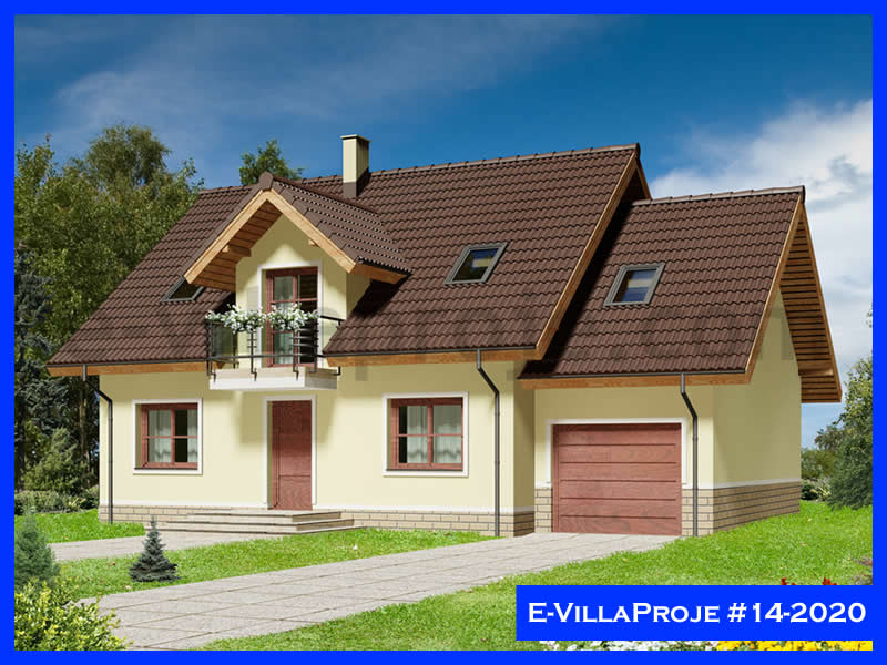 217 m² 2 Katlı (Dubleks) 5+1 Özel Tasarım  Proje Çelik Yapı Villa (Ev Villa Proje #14 - 2020) Cephe Görünümü ve Kat Planı