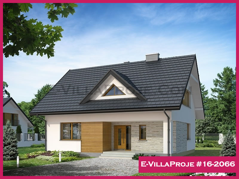 218 m² 2 Katlı (Dubleks) 5+1 Amerikan Çelik Yapı Villa (Ev Villa Proje #16 - 2066) Cephe Görünümü ve Kat Planı
