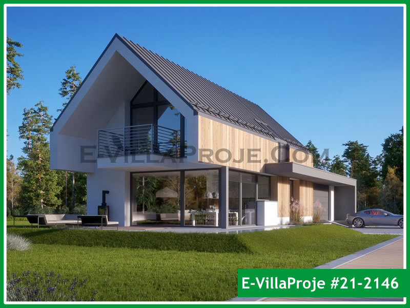 219 m² 2 Katlı (Dubleks) 5+1 Çiftlik Çelik Yapı Villa (Ev Villa Proje #21 - 2146) Cephe Görünümü ve Kat Planı