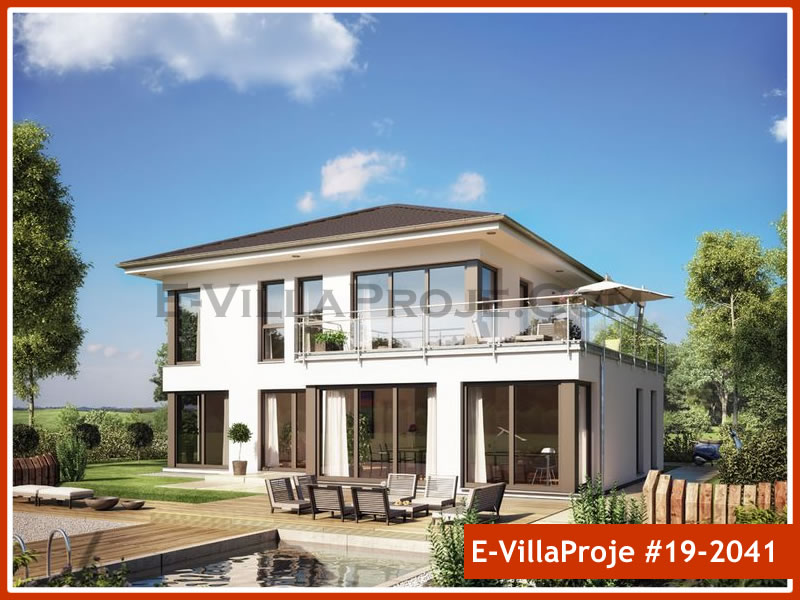 219 m² 2 Katlı (Dubleks) 5+1 Şehir Tarzı lar Çelik Yapı Villa (Ev Villa Proje #19 - 2041) Cephe Görünümü ve Kat Planı