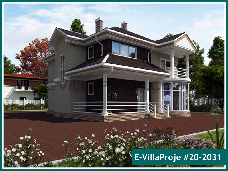 224 m² 2 Katlı (Dubleks) 5+1 Geleneksel Çelik Yapı Villa (Ev Villa Proje #20 - 2031) Cephe Görünümü ve Kat Planı