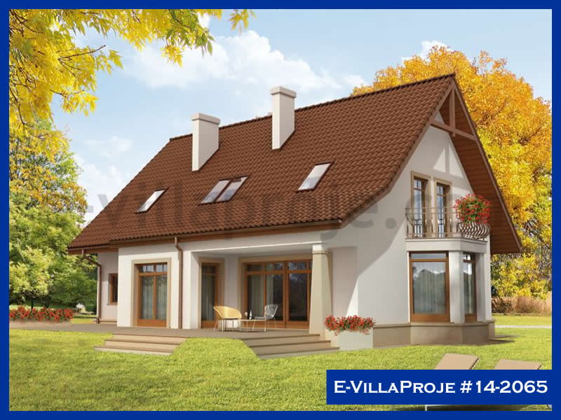 225 m² 2 Katlı (Dubleks) 5+1 Amerikan Çelik Yapı Villa (Ev Villa Proje #14 - 2065) Cephe Görünümü ve Kat Planı