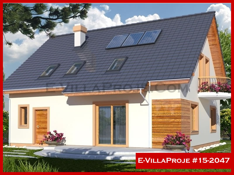 226 m² 2 Katlı (Dubleks) 5+1 Amerikan Çelik Yapı Villa (Ev Villa Proje #15 - 2047) Cephe Görünümü ve Kat Planı