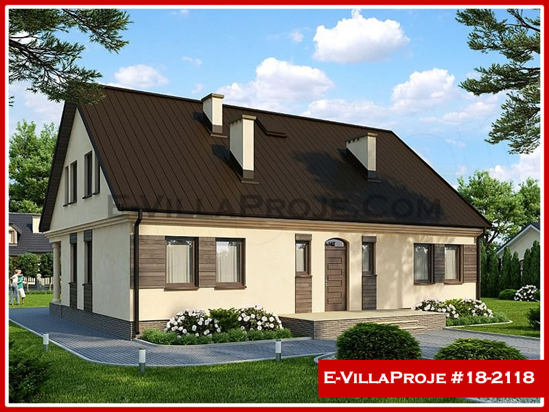 226 m² 2 Katlı (Dubleks) 5+1 Modern Çelik Yapı Villa (Ev Villa Proje #18 - 2118) Cephe Görünümü ve Kat Planı