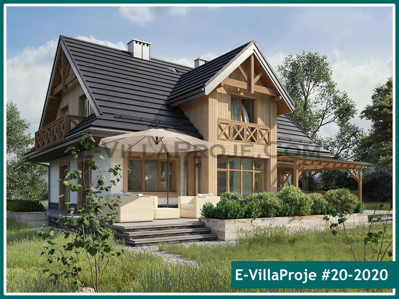 226 m² 2 Katlı (Dubleks) 5+1 Modern Çelik Yapı Villa (Ev Villa Proje #20 - 2020) Cephe Görünümü ve Kat Planı
