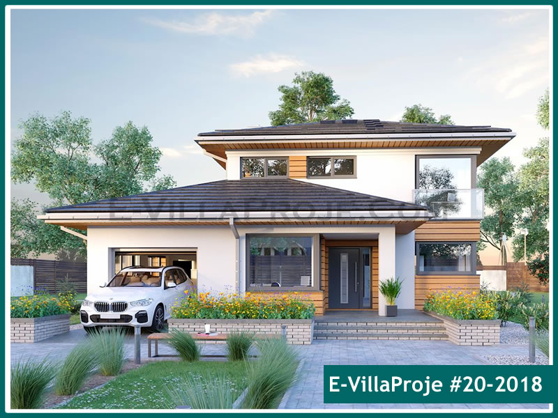 227 m² 2 Katlı (Dubleks) 5+1 Ekonomik Çelik Yapı Villa (Ev Villa Proje #20 - 2018) Cephe Görünümü ve Kat Planı