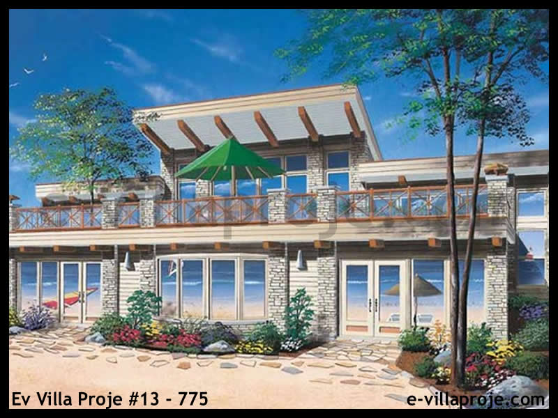 228 m² 2 Katlı (Dubleks) 5+1 Amerikan Çelik Yapı Villa (Ev Villa Proje #13 - 775) Cephe Görünümü ve Kat Planı