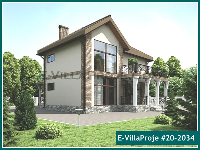 234 m² 2 Katlı (Dubleks) 5+1 Özel Tasarım  Proje Çelik Yapı Villa (Ev Villa Proje #20 - 2034) Cephe Görünümü ve Kat Planı