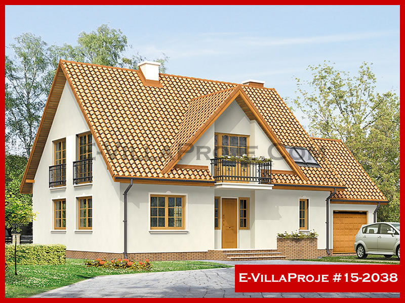 235 m² 2 Katlı (Dubleks) 5+1 Modern Çelik Yapı Villa (Ev Villa Proje #15 - 2038) Cephe Görünümü ve Kat Planı