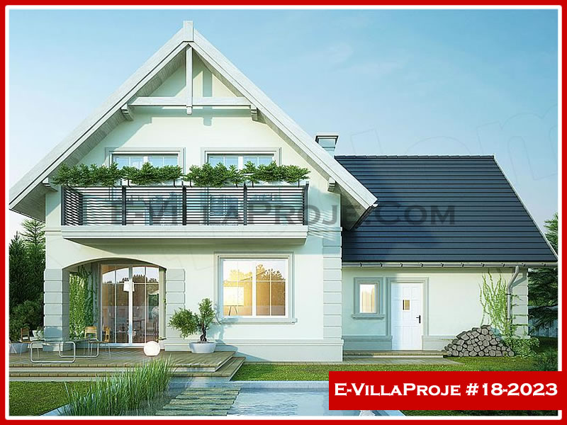 236 m² 2 Katlı (Dubleks) 5+1 Amerikan Çelik Yapı Villa (Ev Villa Proje #18 - 2023) Cephe Görünümü ve Kat Planı