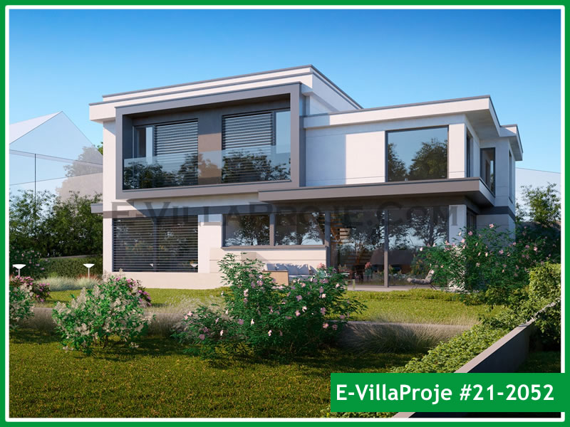 236 m² 2 Katlı (Dubleks) 5+1 Bodrum Çelik Yapı Villa (Ev Villa Proje #21 - 2052) Cephe Görünümü ve Kat Planı