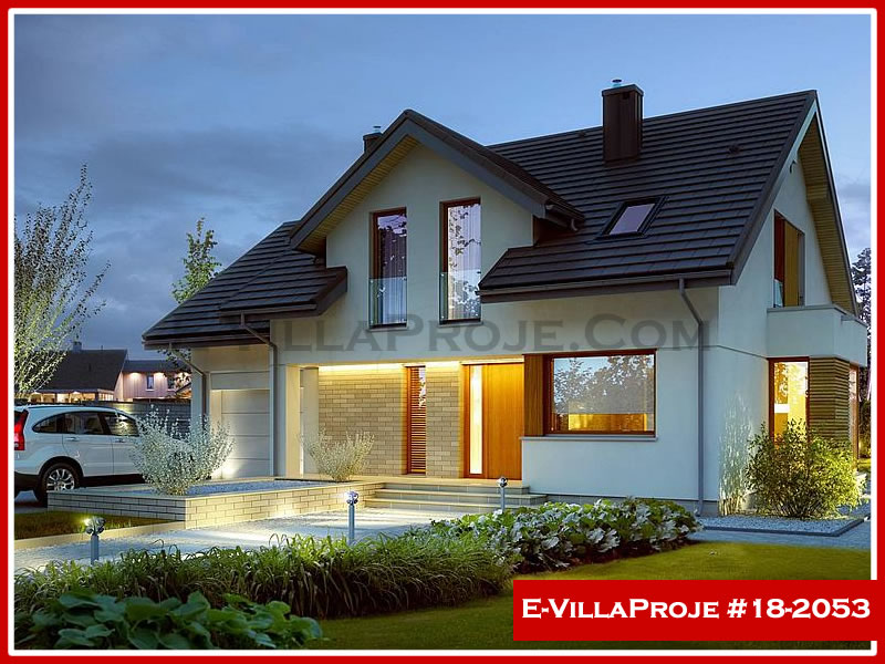 236 m² 2 Katlı (Dubleks) 5+1 Modern Çelik Yapı Villa (Ev Villa Proje #18 - 2053) Cephe Görünümü ve Kat Planı