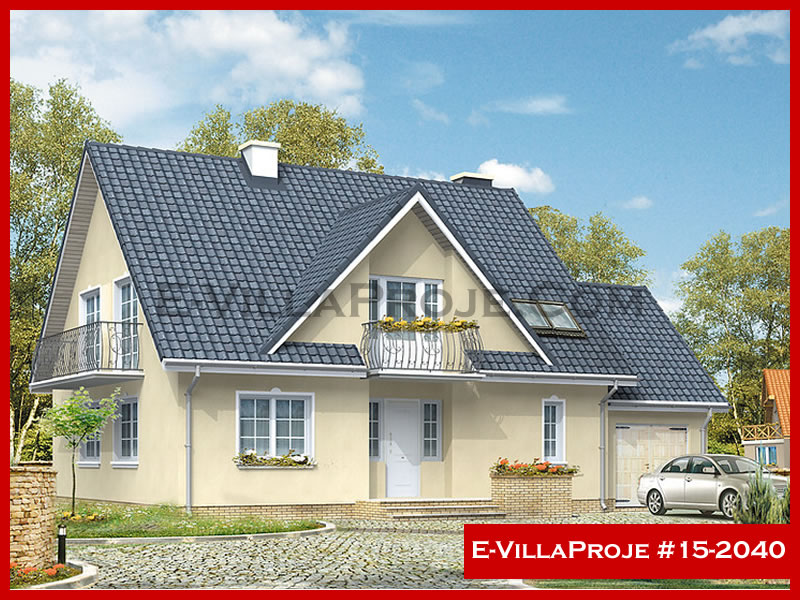 237 m² 2 Katlı (Dubleks) 5+1 Amerikan Çelik Yapı Villa (Ev Villa Proje #15 - 2040) Cephe Görünümü ve Kat Planı