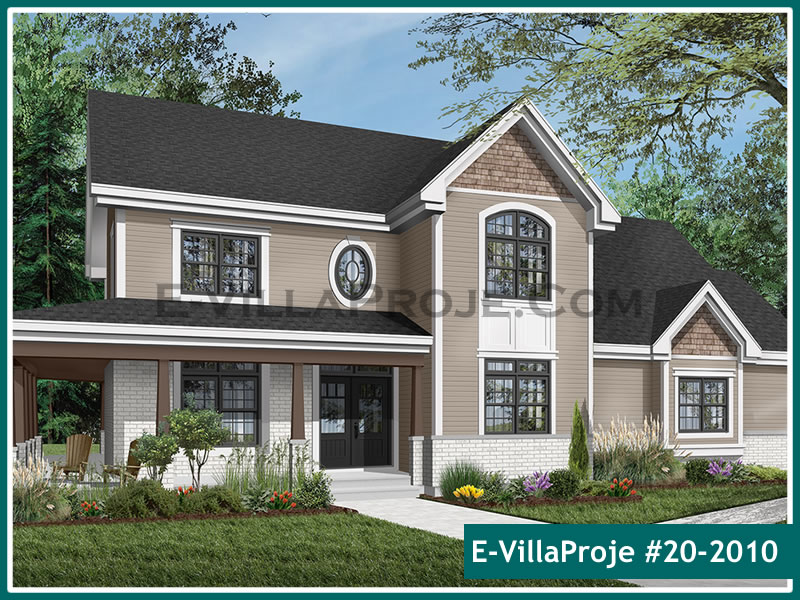237 m² 2 Katlı (Dubleks) 5+1 Amerikan Çelik Yapı Villa (Ev Villa Proje #20 - 2010) Cephe Görünümü ve Kat Planı