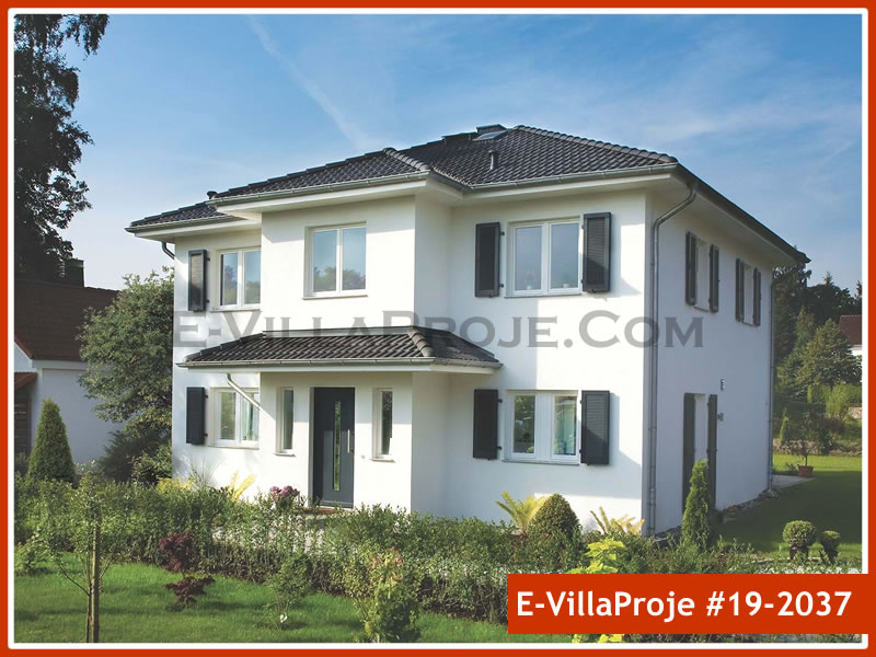 238 m² 2 Katlı (Dubleks) 5+1 Ekonomik Çelik Yapı Villa (Ev Villa Proje #19 - 2037) Cephe Görünümü ve Kat Planı