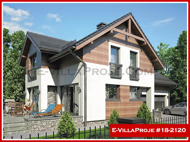 239 m² 2 Katlı (Dubleks) 5+1 Özel Tasarım  Proje Çelik Yapı Villa (Ev Villa Proje #18 - 2120) Cephe Görünümü ve Kat Planı