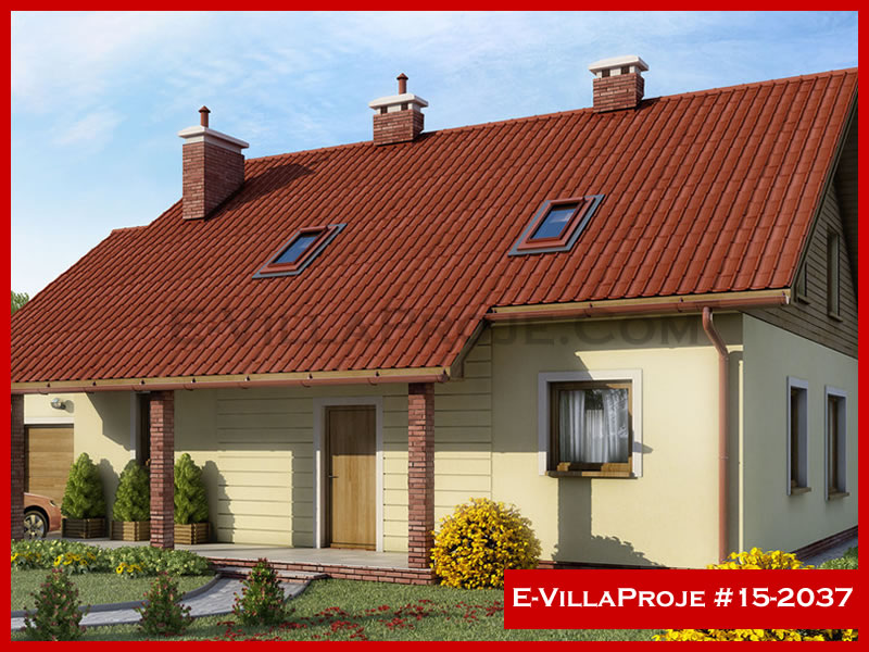 240 m² 2 Katlı (Dubleks) 5+1 Amerikan Çelik Yapı Villa (Ev Villa Proje #15 - 2037) Cephe Görünümü ve Kat Planı