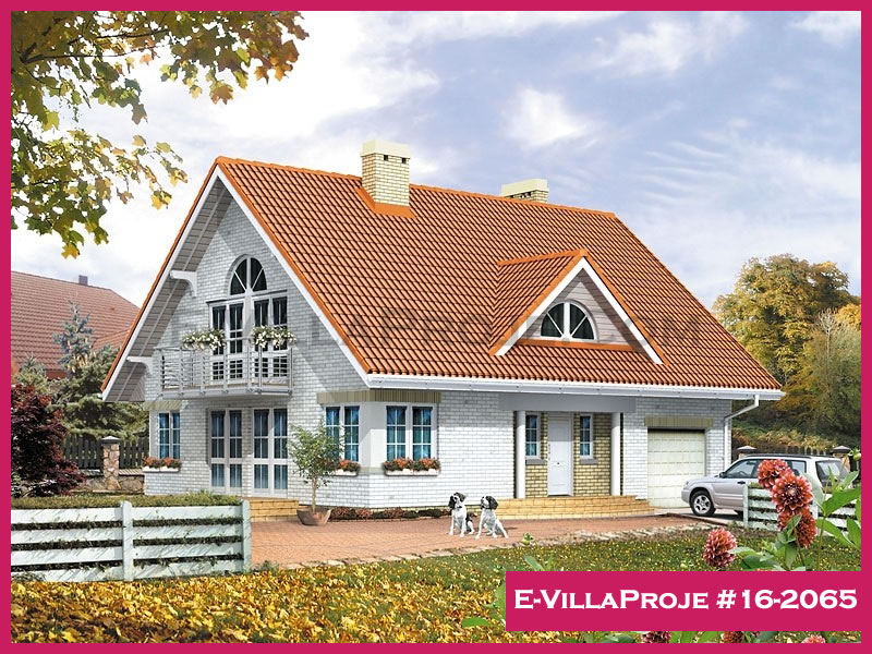 241 m² 2 Katlı (Dubleks) 5+1 Amerikan Çelik Yapı Villa (Ev Villa Proje #16 - 2065) Cephe Görünümü ve Kat Planı