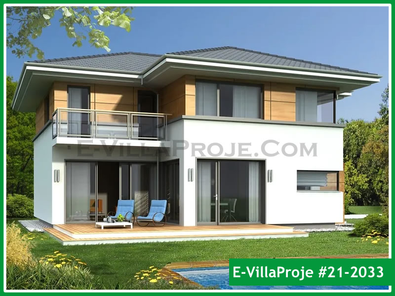 245 m² 2 Katlı (Dubleks) 5+1 Geleneksel Çelik Yapı Villa (Ev Villa Proje #21 - 2033) Cephe Görünümü ve Kat Planı