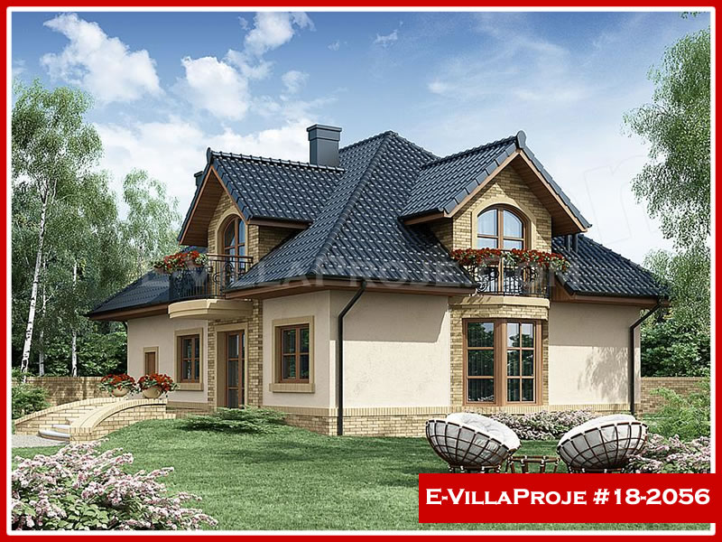 248 m² 2 Katlı (Dubleks) 5+1 Amerikan Çelik Yapı Villa (Ev Villa Proje #18 - 2056) Cephe Görünümü ve Kat Planı