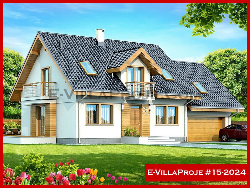 249 m² 2 Katlı (Dubleks) 5+1 Özel Tasarım  Proje Çelik Yapı Villa (Ev Villa Proje #15 - 2024) Cephe Görünümü ve Kat Planı