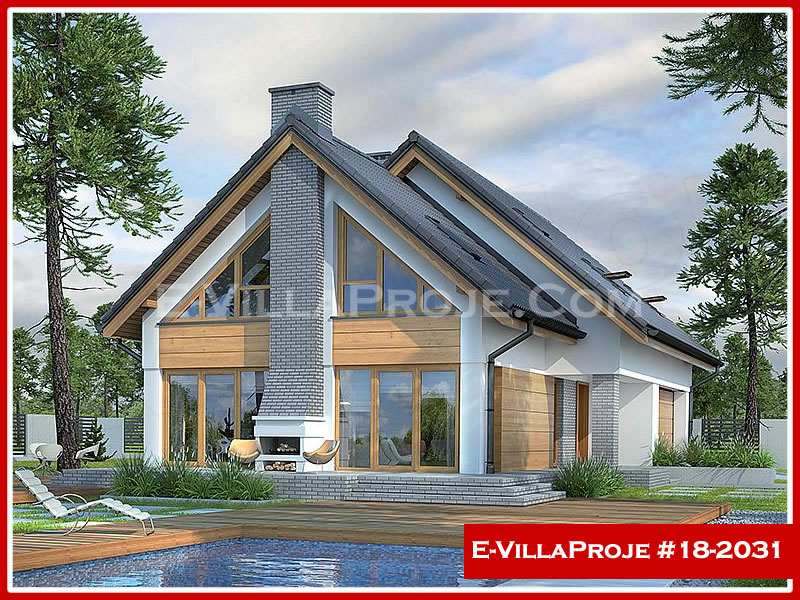 252 m² 2 Katlı (Dubleks) 5+1 Modern Çelik Yapı Villa (Ev Villa Proje #18 - 2031) Cephe Görünümü ve Kat Planı