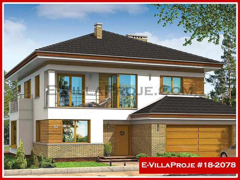 252 m² 2 Katlı (Dubleks) 5+1 Şehir Tarzı lar Çelik Yapı Villa (Ev Villa Proje #18 - 2078) Cephe Görünümü ve Kat Planı