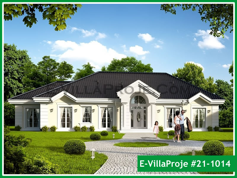 253 m² Tek Katlı 5+1 Modern Çelik Yapı Villa (Ev Villa Proje #21 - 1014) Cephe Görünümü ve Kat Planı