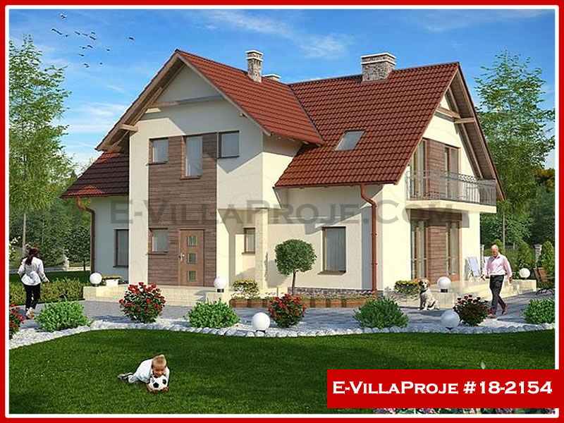 254 m² 2 Katlı (Dubleks) 5+1 Özel Tasarım  Proje Çelik Yapı Villa (Ev Villa Proje #18 - 2154) Cephe Görünümü ve Kat Planı
