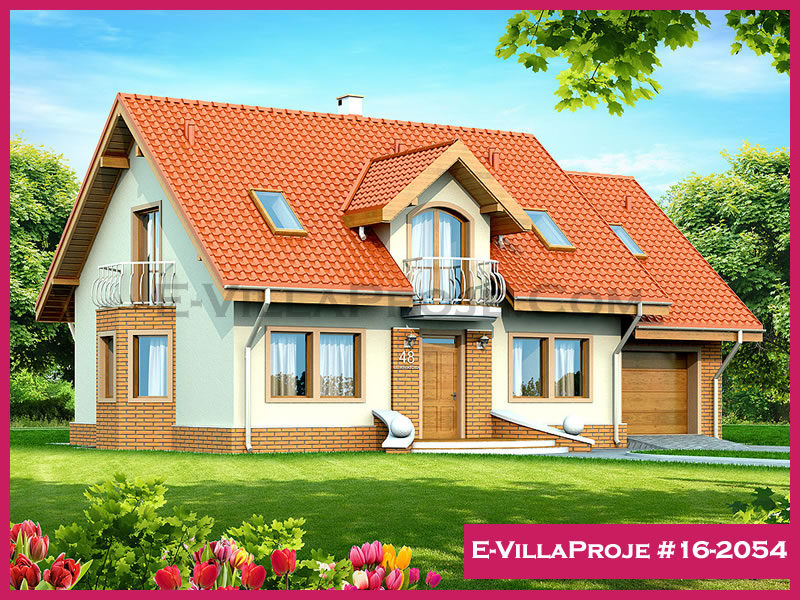 255 m² 2 Katlı (Dubleks) 5+1 Amerikan Çelik Yapı Villa (Ev Villa Proje #16 - 2054) Cephe Görünümü ve Kat Planı