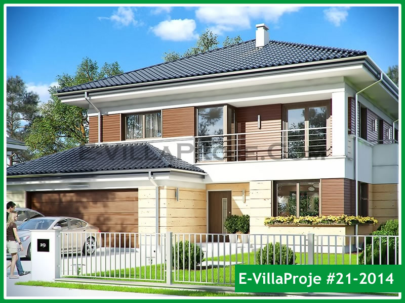 256 m² 2 Katlı (Dubleks) 5+1 Modern Çelik Yapı Villa (Ev Villa Proje #21 - 2014) Cephe Görünümü ve Kat Planı