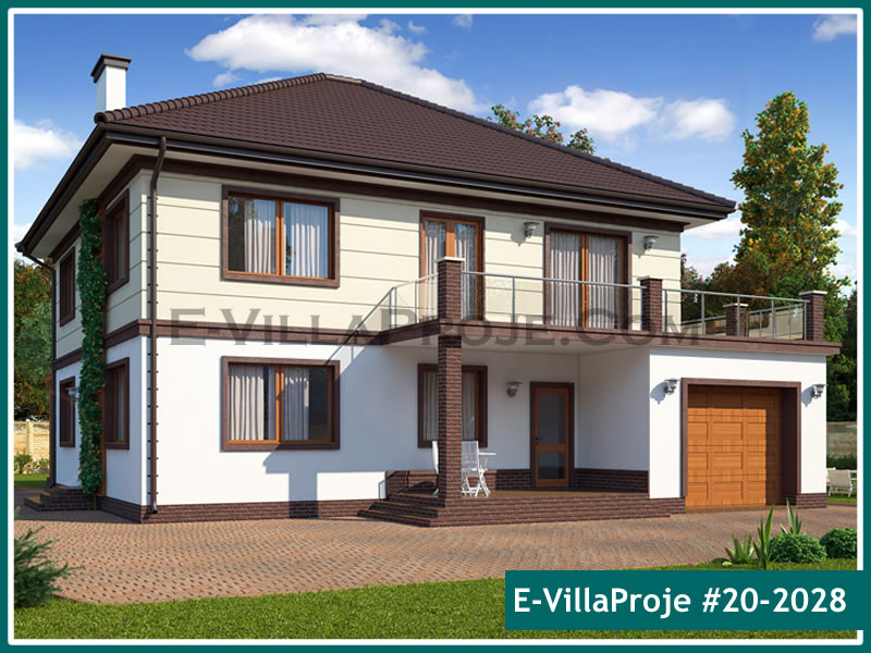 258 m² 2 Katlı (Dubleks) 5+1 Ekonomik Çelik Yapı Villa (Ev Villa Proje #20 - 2028) Cephe Görünümü ve Kat Planı