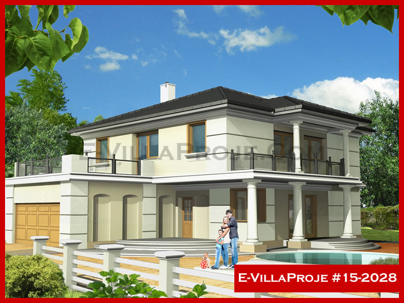 260 m² 2 Katlı (Dubleks) 5+1 Modern Çelik Yapı Villa (Ev Villa Proje #15 - 2028) Cephe Görünümü ve Kat Planı