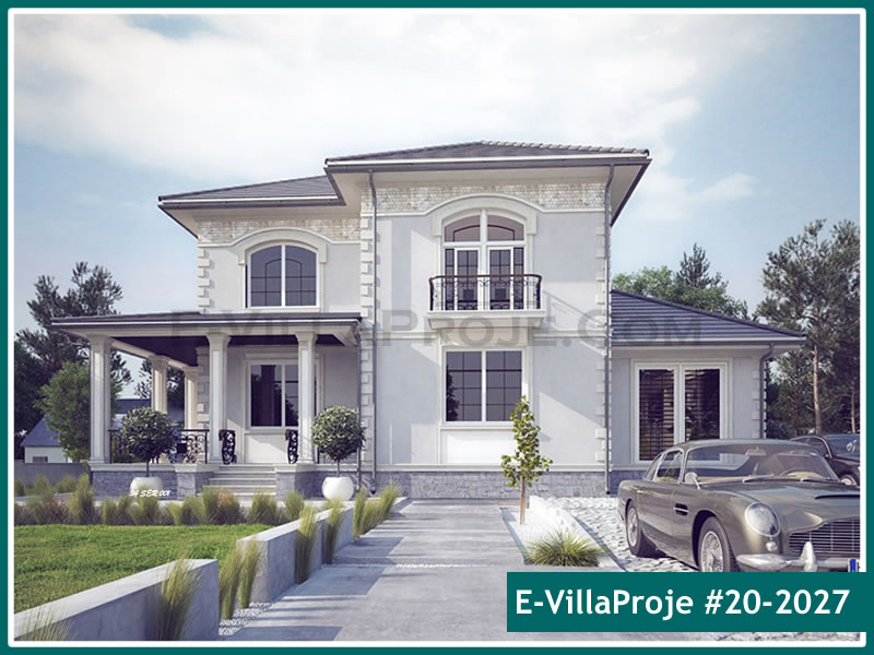 265 m² 2 Katlı (Dubleks) 5+1 Geleneksel Çelik Yapı Villa (Ev Villa Proje #20 - 2027) Cephe Görünümü ve Kat Planı