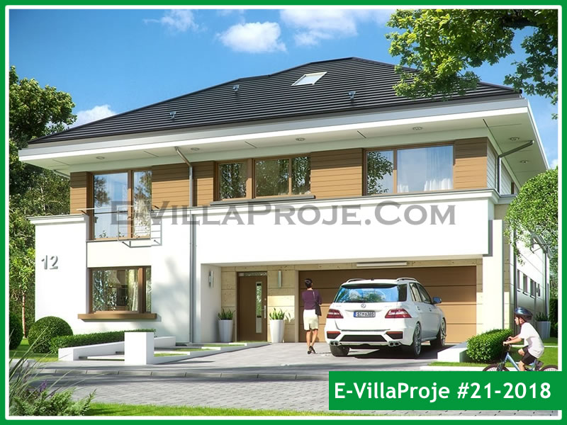 265 m² 2 Katlı (Dubleks) 5+1 Şehir Tarzı lar Çelik Yapı Villa (Ev Villa Proje #21 - 2018) Cephe Görünümü ve Kat Planı