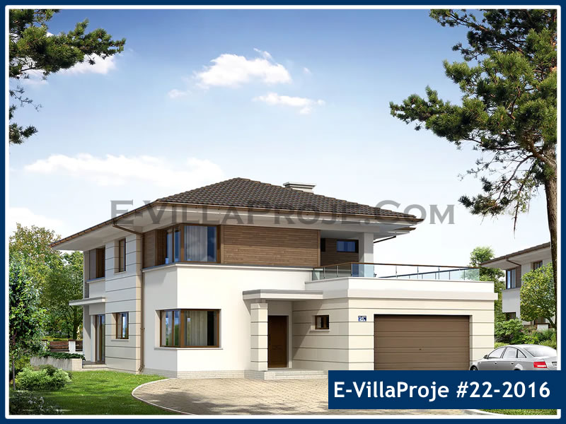 267 m² 2 Katlı (Dubleks) 5+1 Modern Çelik Yapı Villa (Ev Villa Proje #22 - 2016) Cephe Görünümü ve Kat Planı