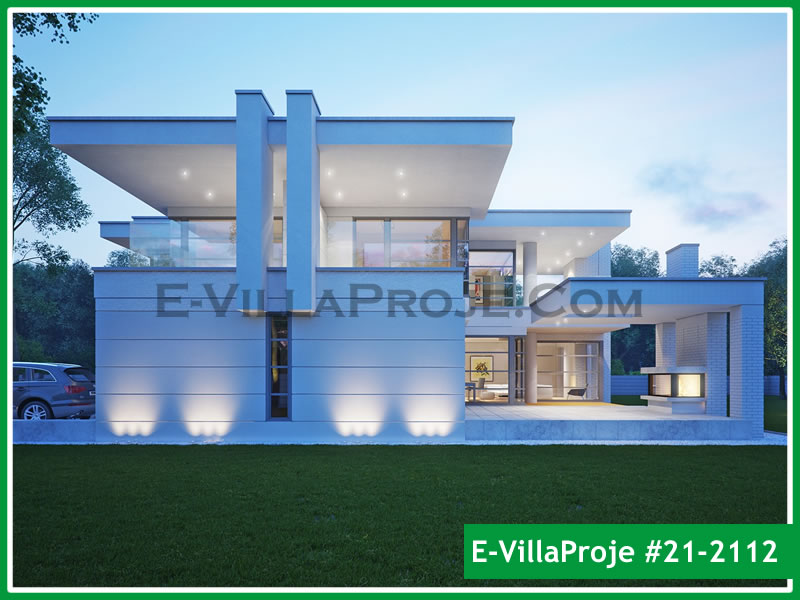 272 m² 2 Katlı (Dubleks) 5+1 Modern Çelik Yapı Villa (Ev Villa Proje #21 - 2112) Cephe Görünümü ve Kat Planı
