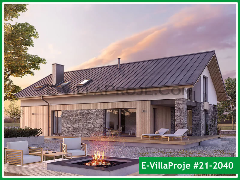 275 m² 2 Katlı (Dubleks) 5+1 Özel Tasarım  Proje Çelik Yapı Villa (Ev Villa Proje #21 - 2040) Cephe Görünümü ve Kat Planı