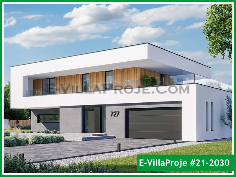 281 m² 2 Katlı (Dubleks) 5+1 Bodrum Çelik Yapı Villa (Ev Villa Proje #21 - 2030) Cephe Görünümü ve Kat Planı