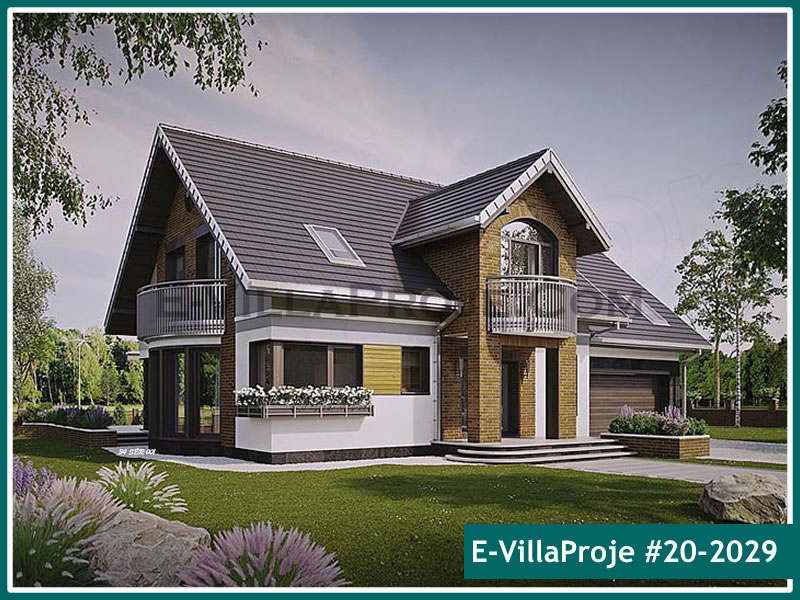 290 m² 2 Katlı (Dubleks) 5+1 Amerikan Çelik Yapı Villa (Ev Villa Proje #20 - 2029) Cephe Görünümü ve Kat Planı