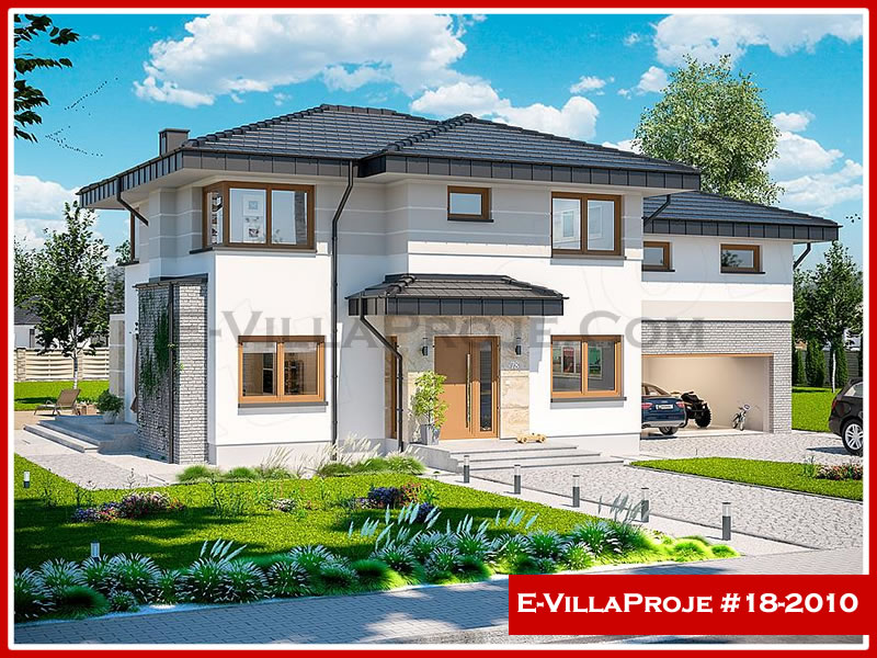 297 m² 2 Katlı (Dubleks) 5+1 Modern Çelik Yapı Villa (Ev Villa Proje #18 - 2010) Cephe Görünümü ve Kat Planı