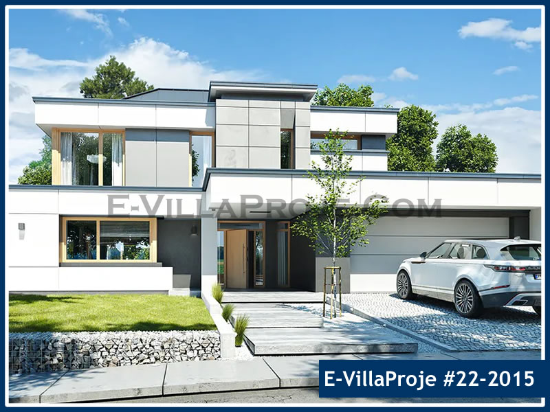 326 m² 2 Katlı (Dubleks) 5+1 Havuzlu Çelik Yapı Villa (Ev Villa Proje #22 - 2015) Cephe Görünümü ve Kat Planı