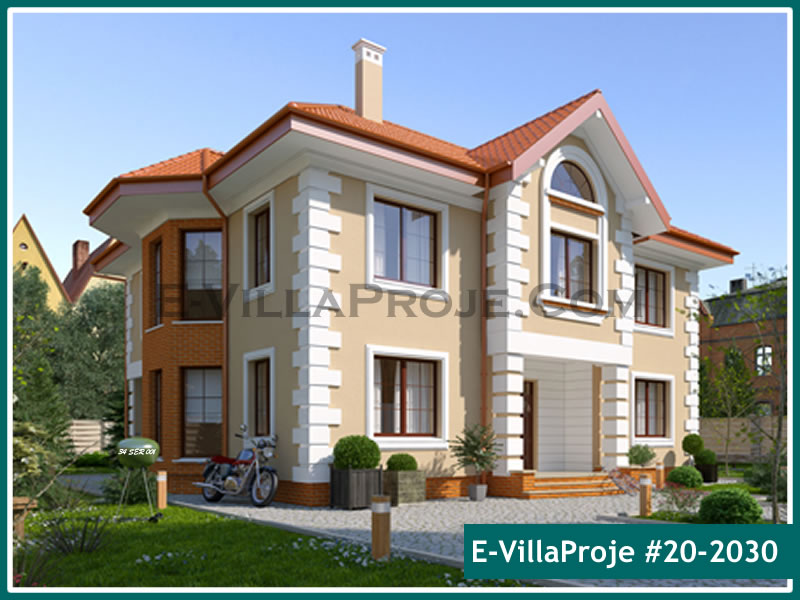 335 m² 2 Katlı (Dubleks) 5+1 Geleneksel Çelik Yapı Villa (Ev Villa Proje #20 - 2030) Cephe Görünümü ve Kat Planı