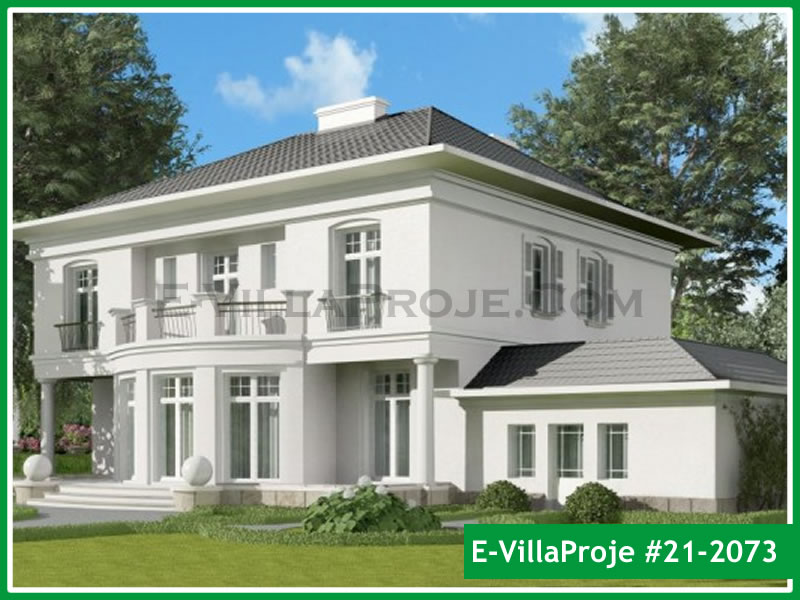 338 m² 2 Katlı (Dubleks) 5+1 Amerikan Çelik Yapı Villa (Ev Villa Proje #21 - 2073) Cephe Görünümü ve Kat Planı