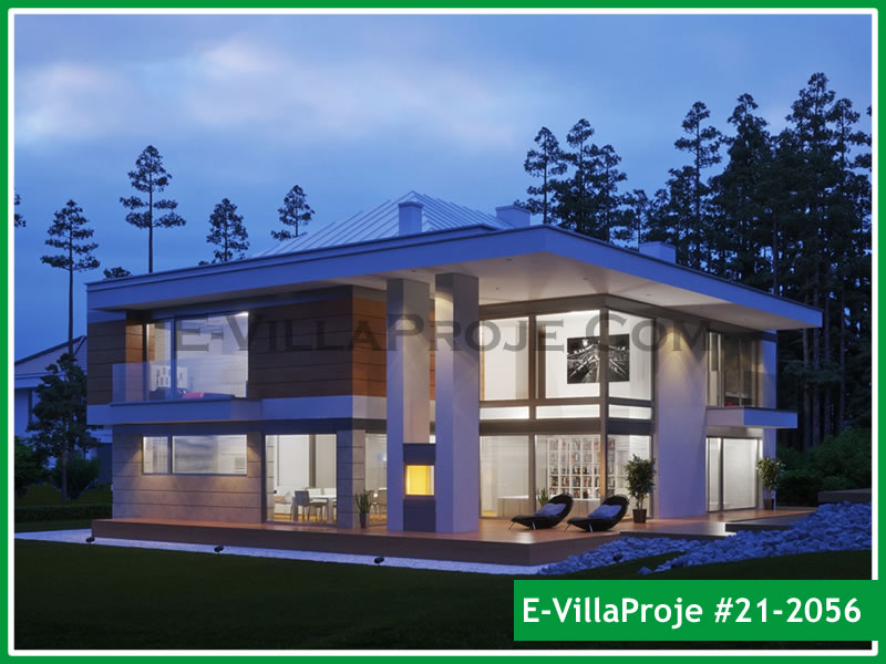 348 m² 2 Katlı (Dubleks) 5+1 Geleneksel Çelik Yapı Villa (Ev Villa Proje #21 - 2056) Cephe Görünümü ve Kat Planı