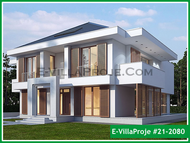 371 m² 2 Katlı (Dubleks) 5+1 Şehir Tarzı lar Çelik Yapı Villa (Ev Villa Proje #21 - 2080) Cephe Görünümü ve Kat Planı