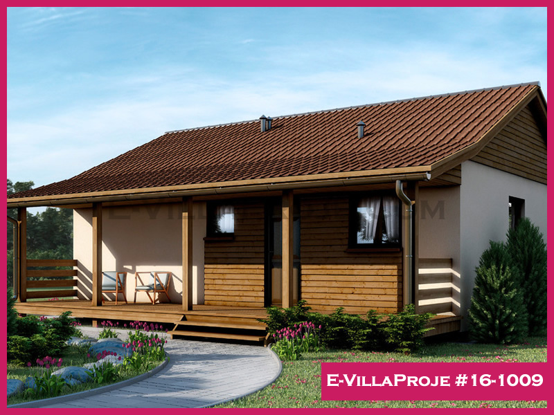 84 m² Tek Katlı 2+1 Çiftlik Çelik Yapı Villa (Ev Villa Proje #16 - 1009) Cephe Görünümü ve Kat Planı