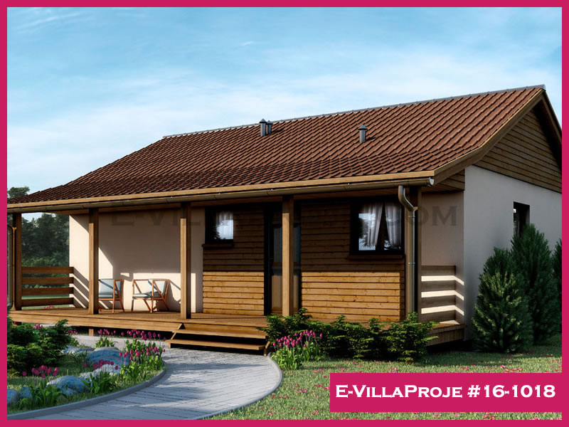 84 m² Tek Katlı 2+1 Modern Çelik Yapı Villa (Ev Villa Proje #16 - 1018) Cephe Görünümü ve Kat Planı
