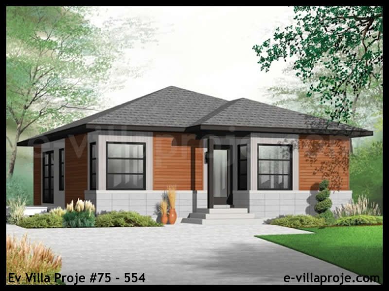 CYV-75-554 87 m2 2+1 Tek Katlı Çelik Yapı Villa Modeli